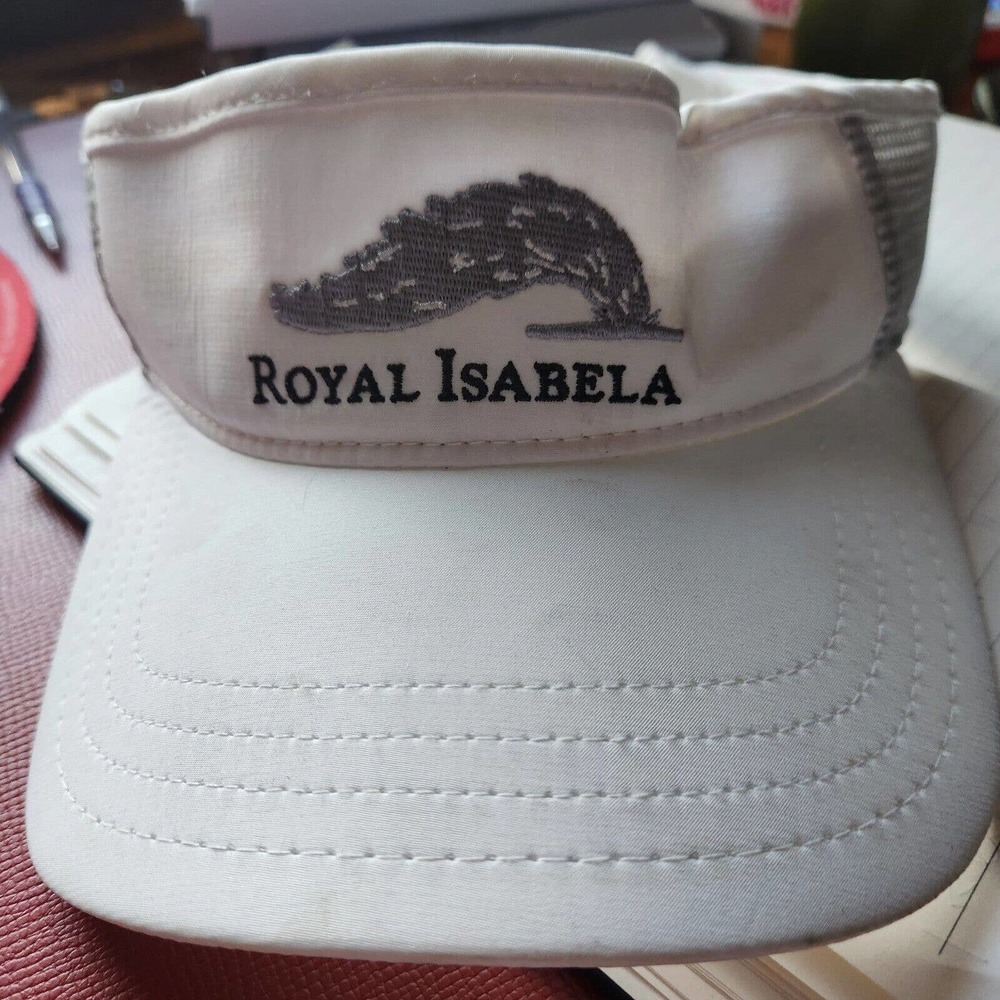 Souvenir White Sun Visor Hat Royal Isabela Golf Resort in Puerto Rico